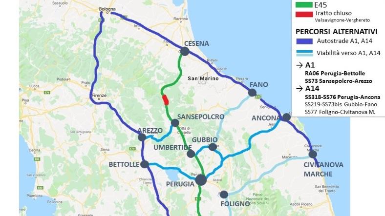 Viadotto Puleto E45 sequestrato: il cedimento e il percorso alternativo