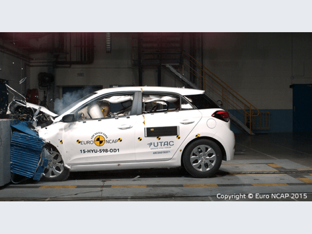 Hyundai i20 – Crash test Euro NCAP – Test frontale offset