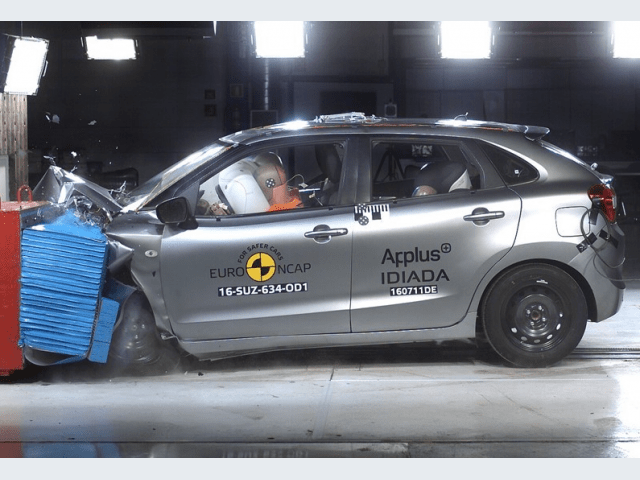 Suzuki Baleno 2016 – Crash test Euro NCAP – Impatto frontale offset