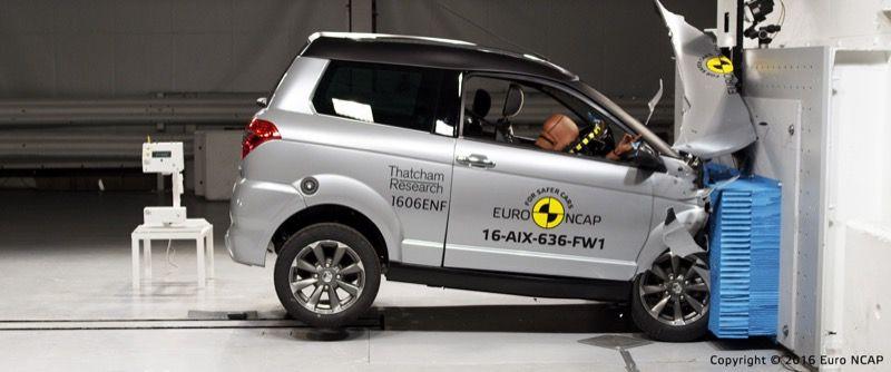 Crash test microcar Aixam Crossover GTR: disastrose sulla sicurezza