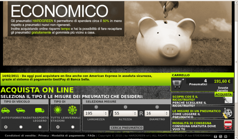 Hardgreen.it, il primo sito per l'acquisto online di pneumatici ricostruiti