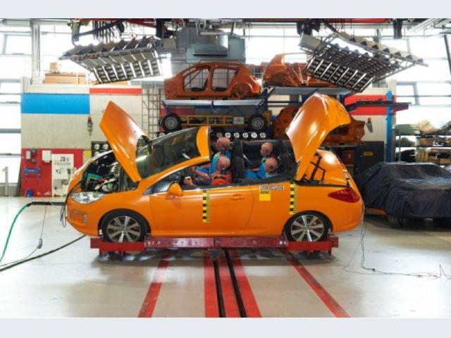 Rollover crash test BMW Mini, Citroen C3, Peugeot 207