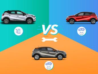 Tagliandi auto Renault Captur 1.0 TCe 90 vs Captur TCe 140 vs Captur E-TECH Hybrid 145