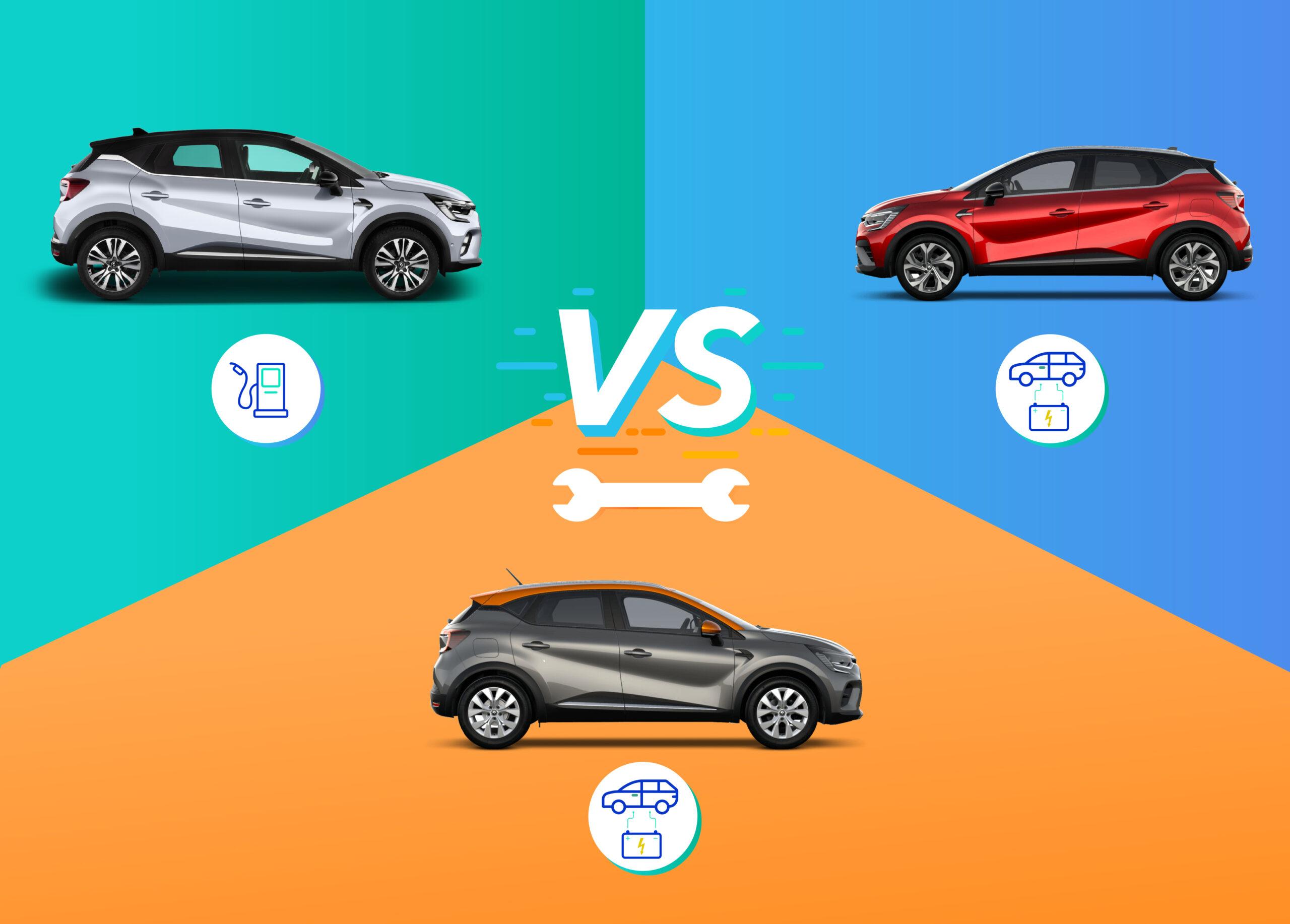 Tagliandi auto Renault Captur 1.0 TCe 90 vs Captur TCe 140 vs Captur E-TECH Hybrid 145