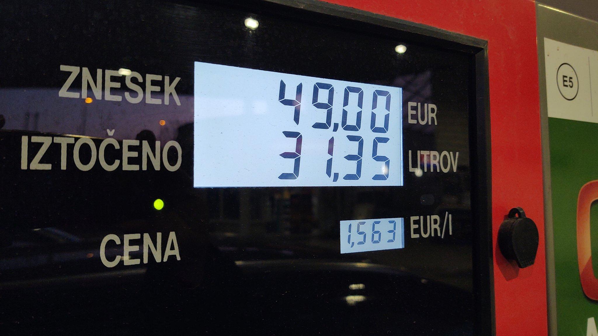 Prezzo benzina Slovenia