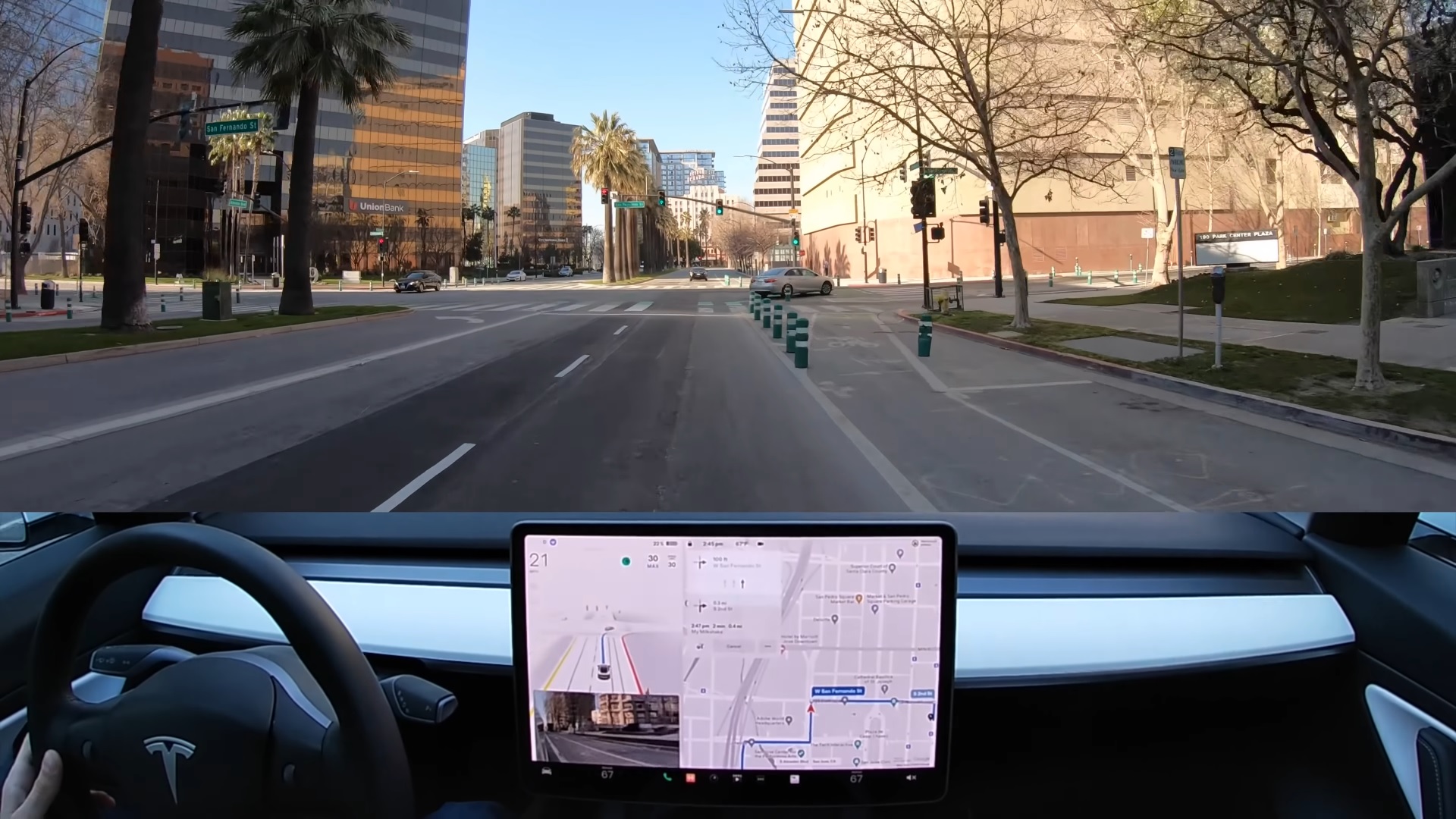 Tesla con FSD 10.10 non vede la pista ciclabile e sbatte: primo incidente