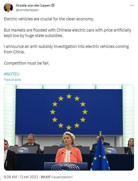 UE indagine anti-dumping auto cinesi