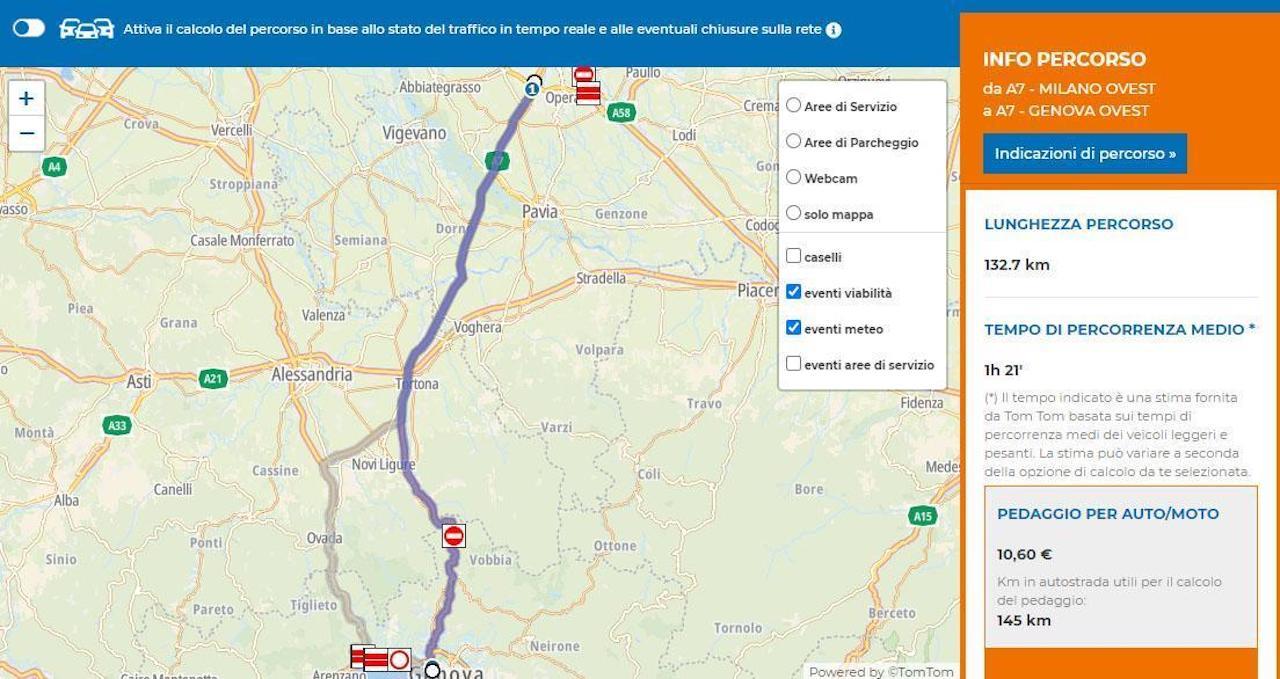 A7 Serravalle-Genova incidente Traffico A7