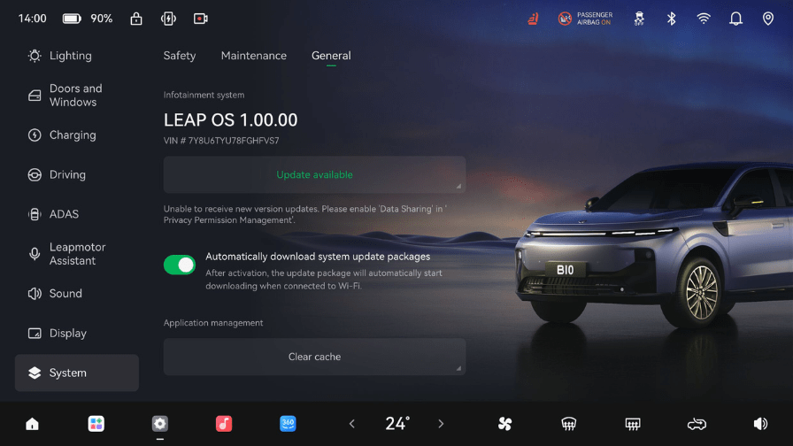 Aggiornamento OTA Leapmotor