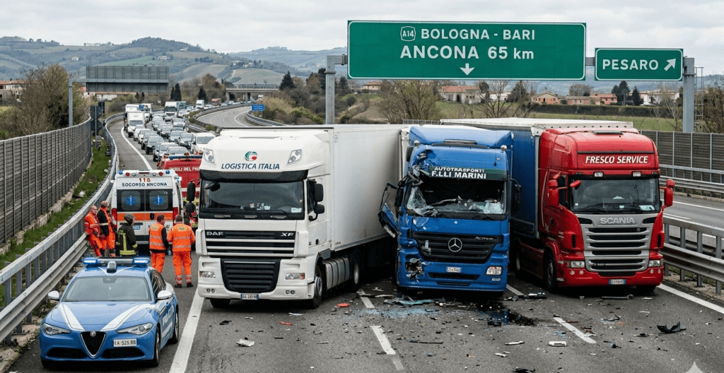 Incidente A14 oggi: ancora 7 km di coda tra Pesaro e Marotta