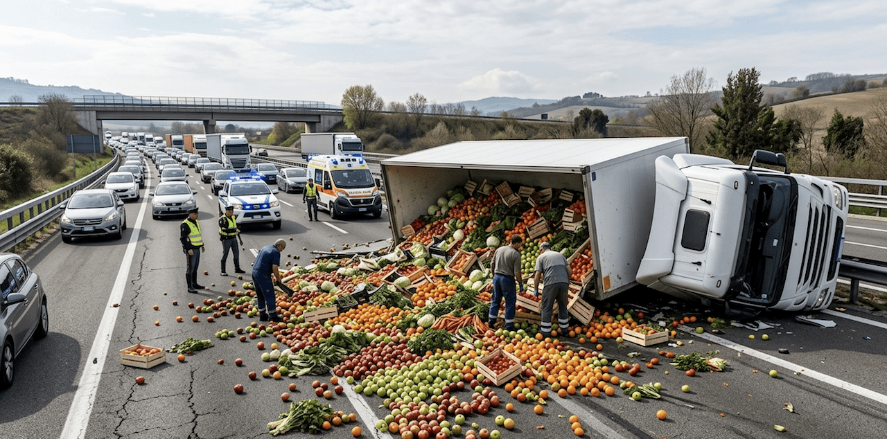 Incidenti camion con perdita di carico, quali responsabilità dopo il caso A1