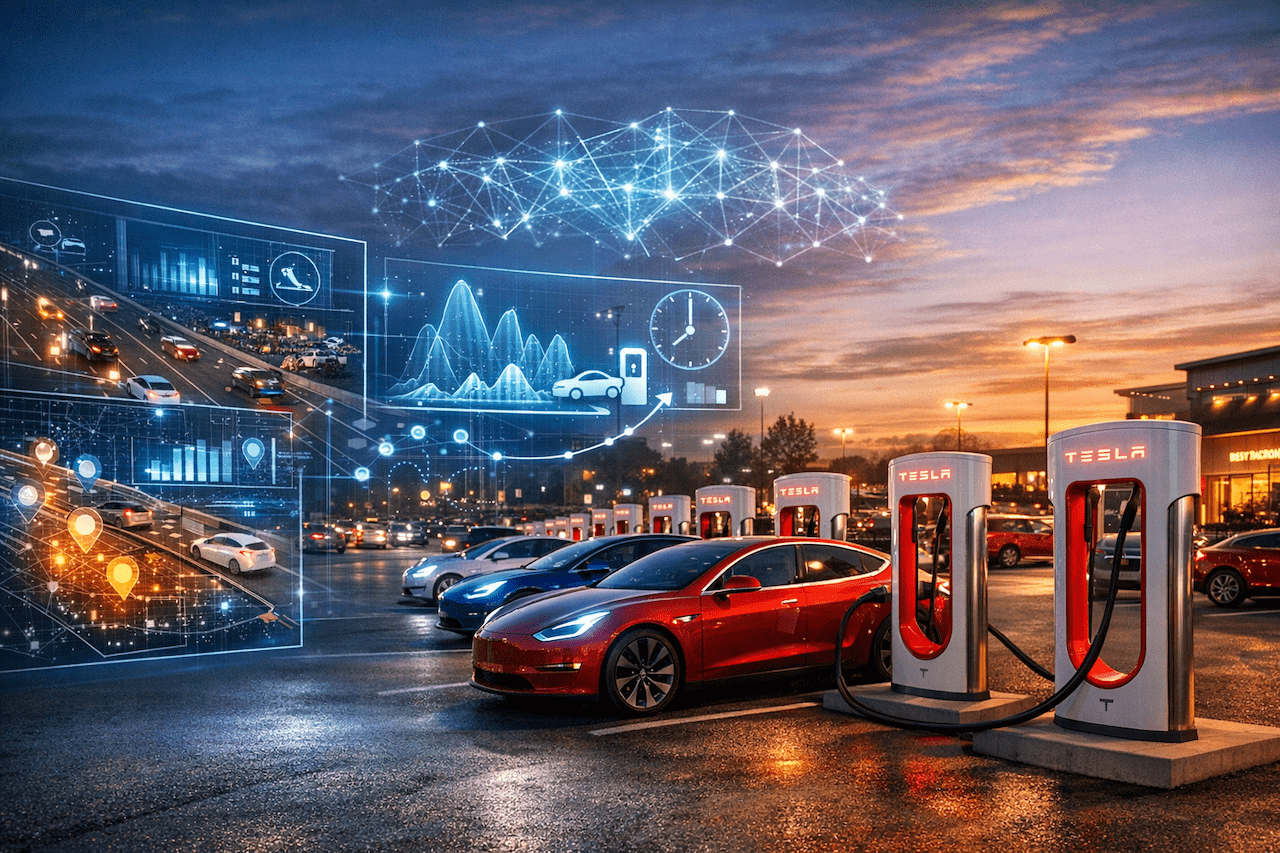 Tesla Supercharger, il nuovo algoritmo AI azzera le attese in coda