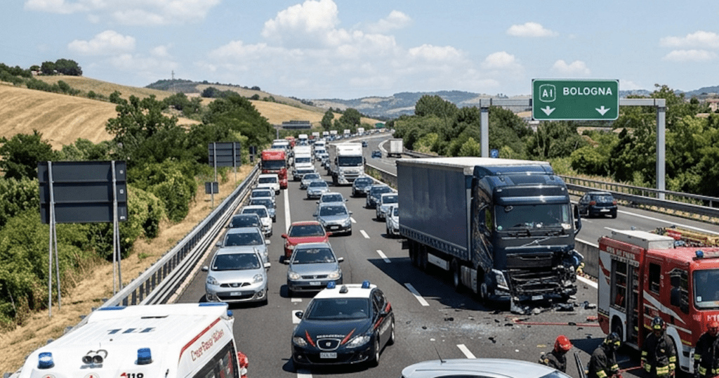Incidente A1 oggi: 5 km di coda tra Casalpusterlengo e Piacenza
