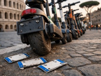 Disastro annunciato targhe monopattini in sharing a Roma: furti continui