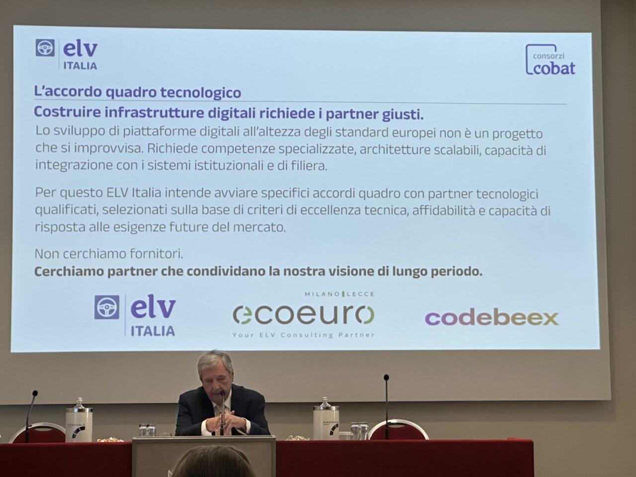 ELV ITALIA accordo ECOEURO CODEBEEX
