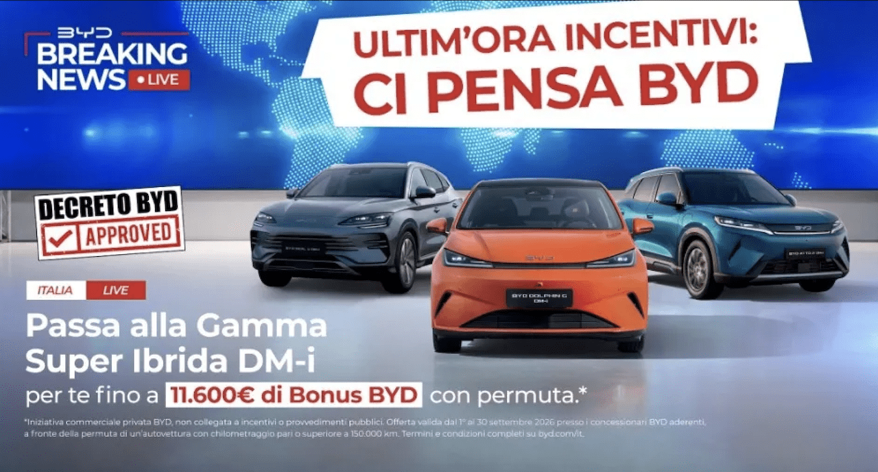 "Decreto" BYD fino a 11.600 euro di sconto, ma con usato di almeno 150.000 km