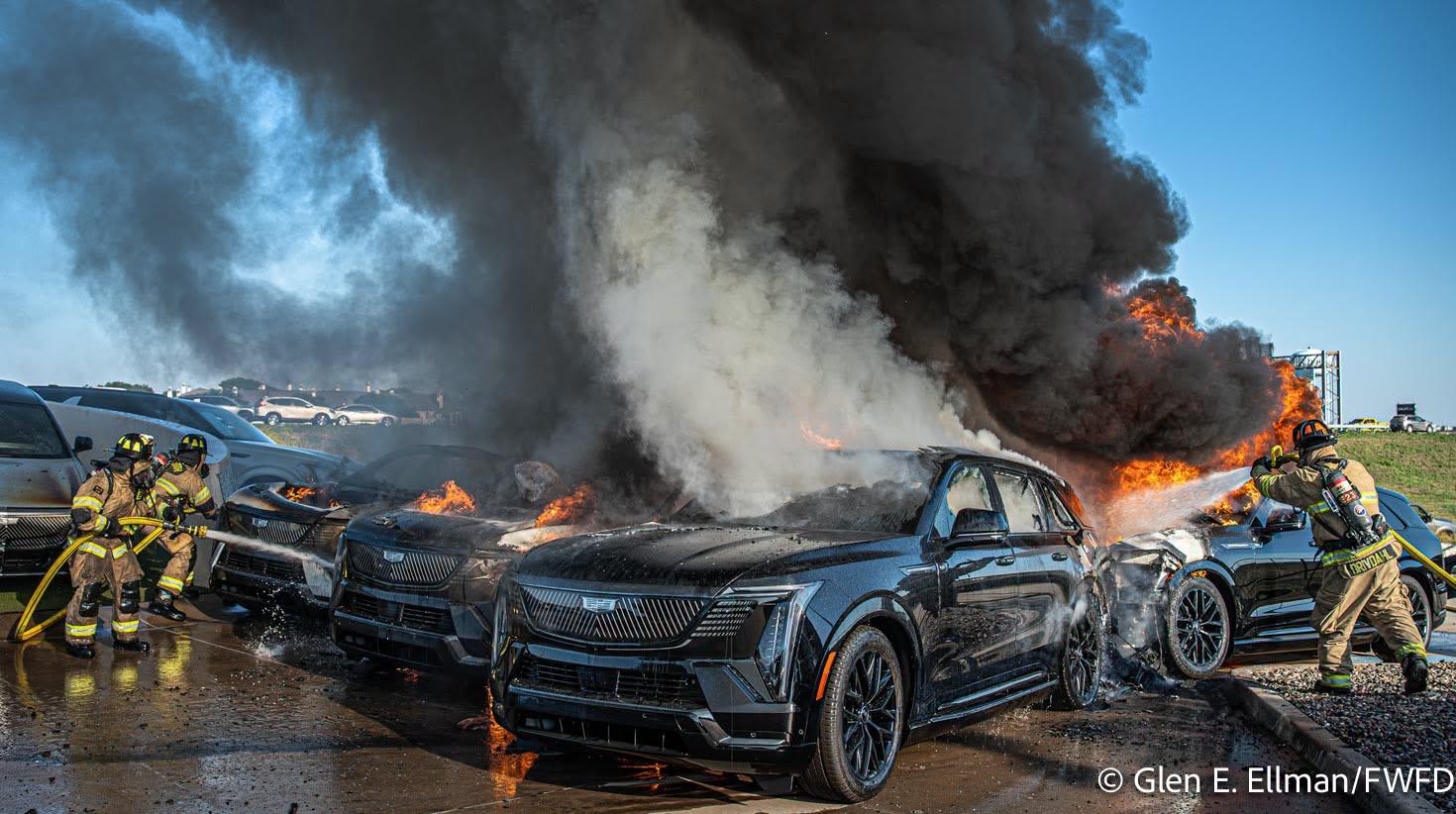 Incendio auto elettriche Texas