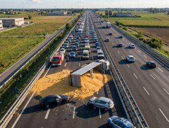 Incidente A4 oggi: tratto chiuso tra Seriate e Palazzolo con 4 km di coda